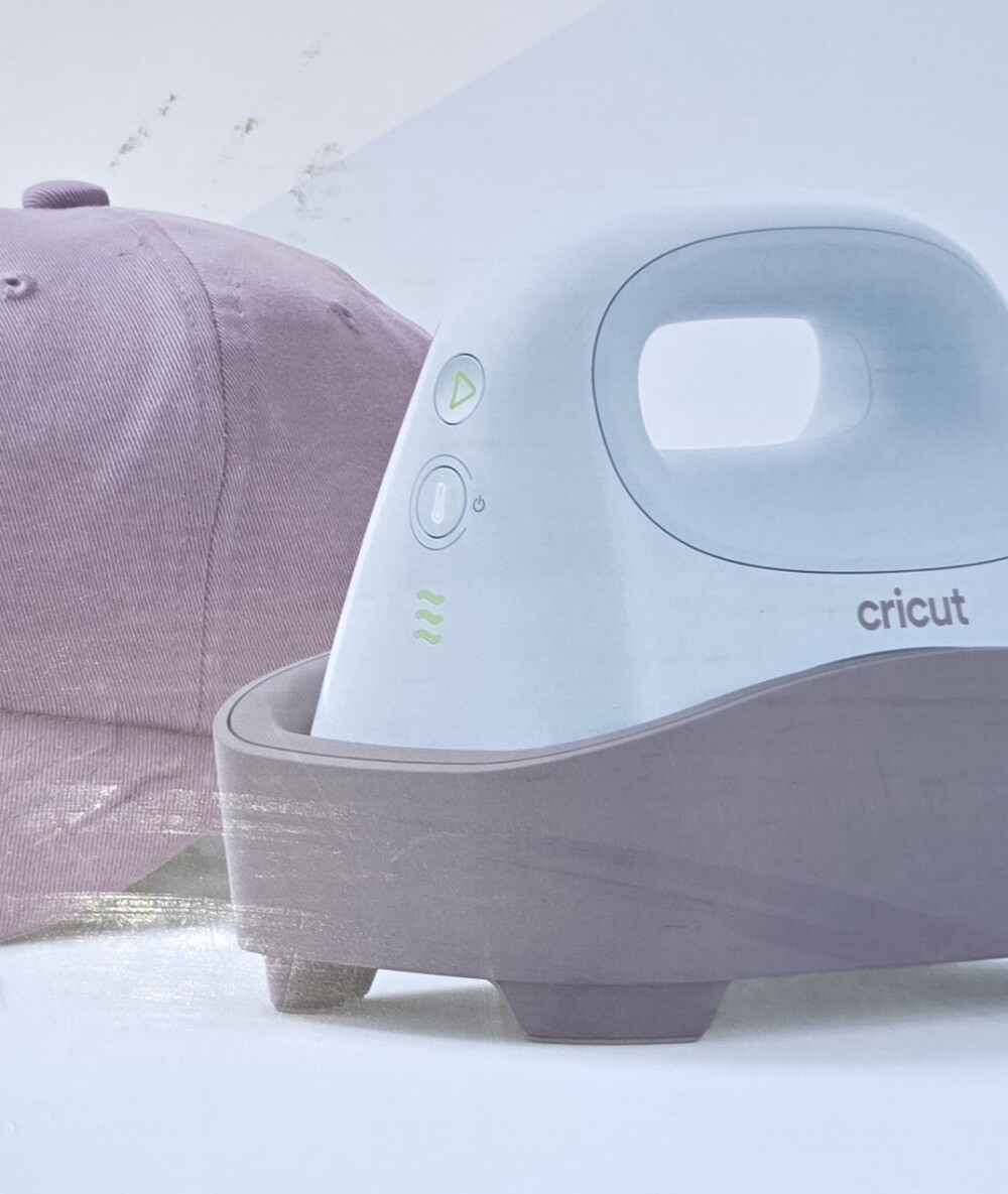 Cricut Mini Heat Press in Pale Blue with Gray Base